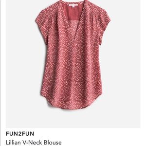 V neck dotted blouse